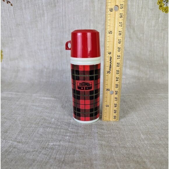 1970s Avon Thermos Red Plaid Glass Wild Country After Shave EMPTY - Picture 6 of 6